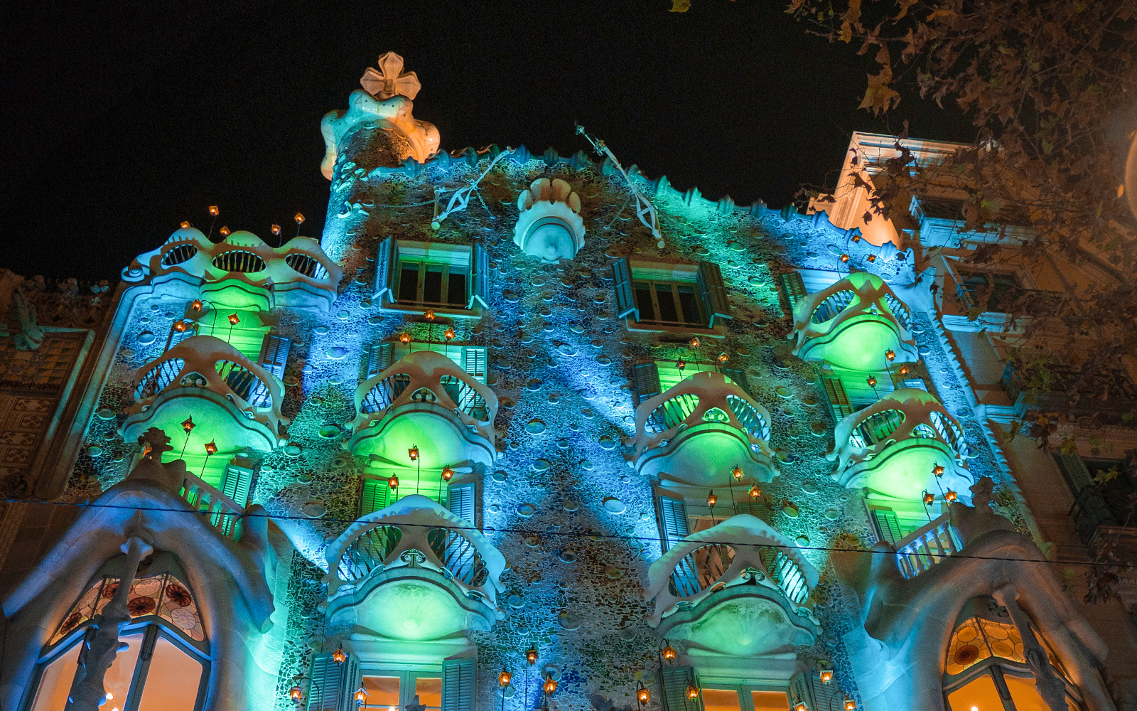 Casa Batlló di notte, Barcellona